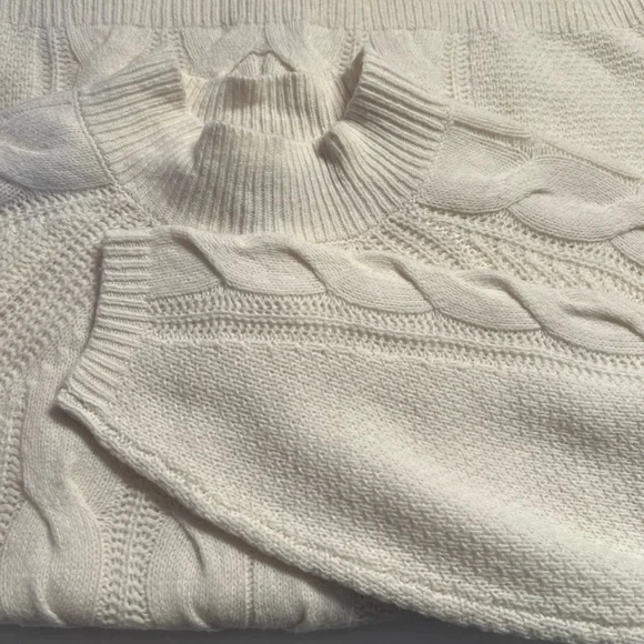 NWOT Merino Blend Banana Republic Ivory Pura Merino-Blend Sweater Sz M - Picture 7 of 9